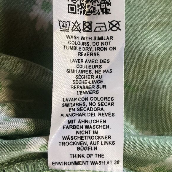 ASOS Womens Midi Slip Thigh Split Skirt sage green Daisy floral Size 12 NWOT - Picture 13 of 14